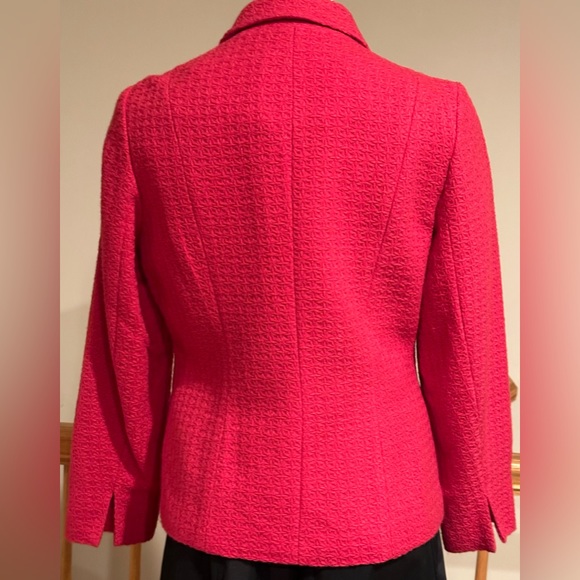 Coldwater Creek Pink Embroidered Geometric Design Zip Up Blazer Sz 8 Fully Lined - Picture 8 of 14